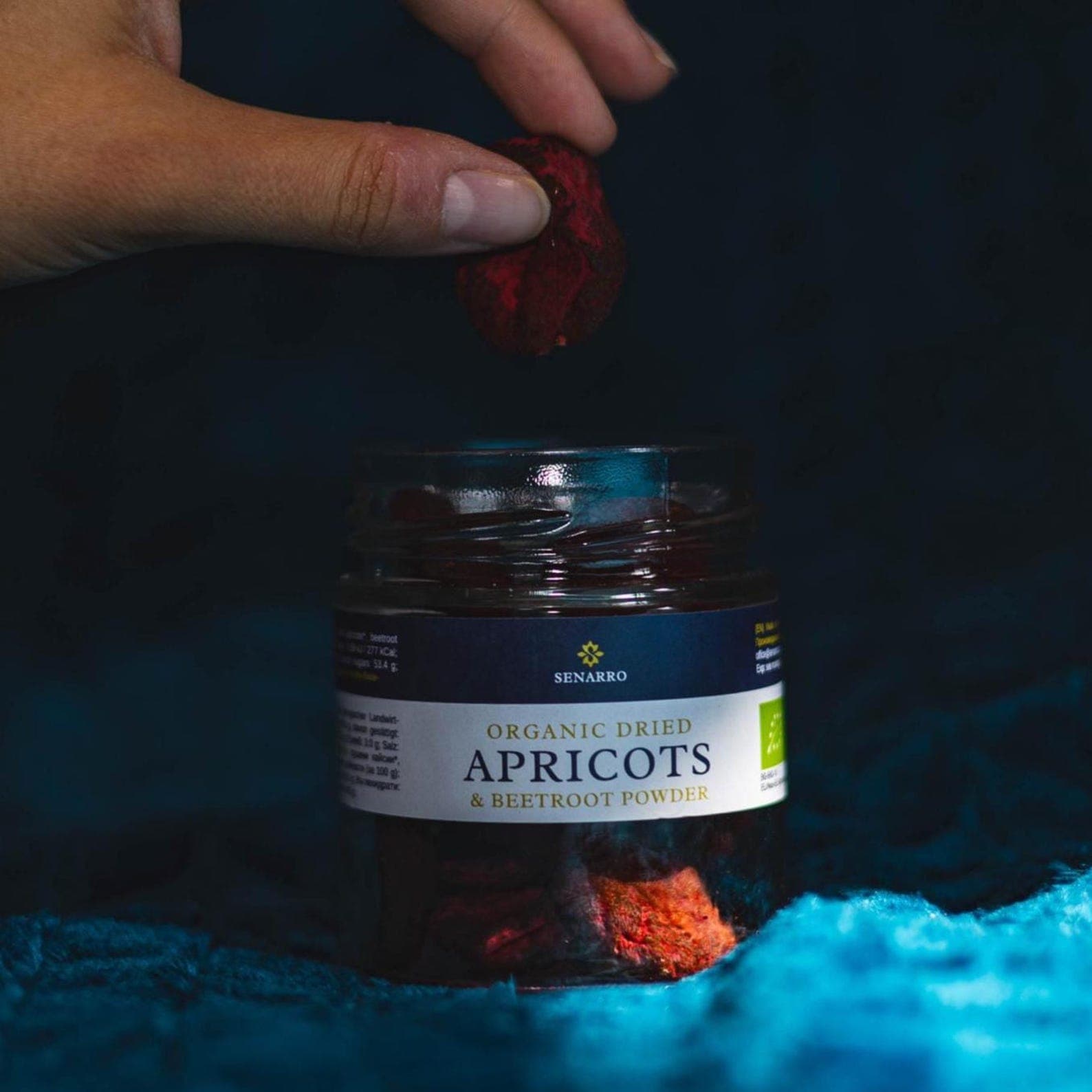 Organic Dried Apricots with Beetroot Powder in Glass Jar | Vegan Sugar-Free Snack | Healthy Plant-Based Sweets product image